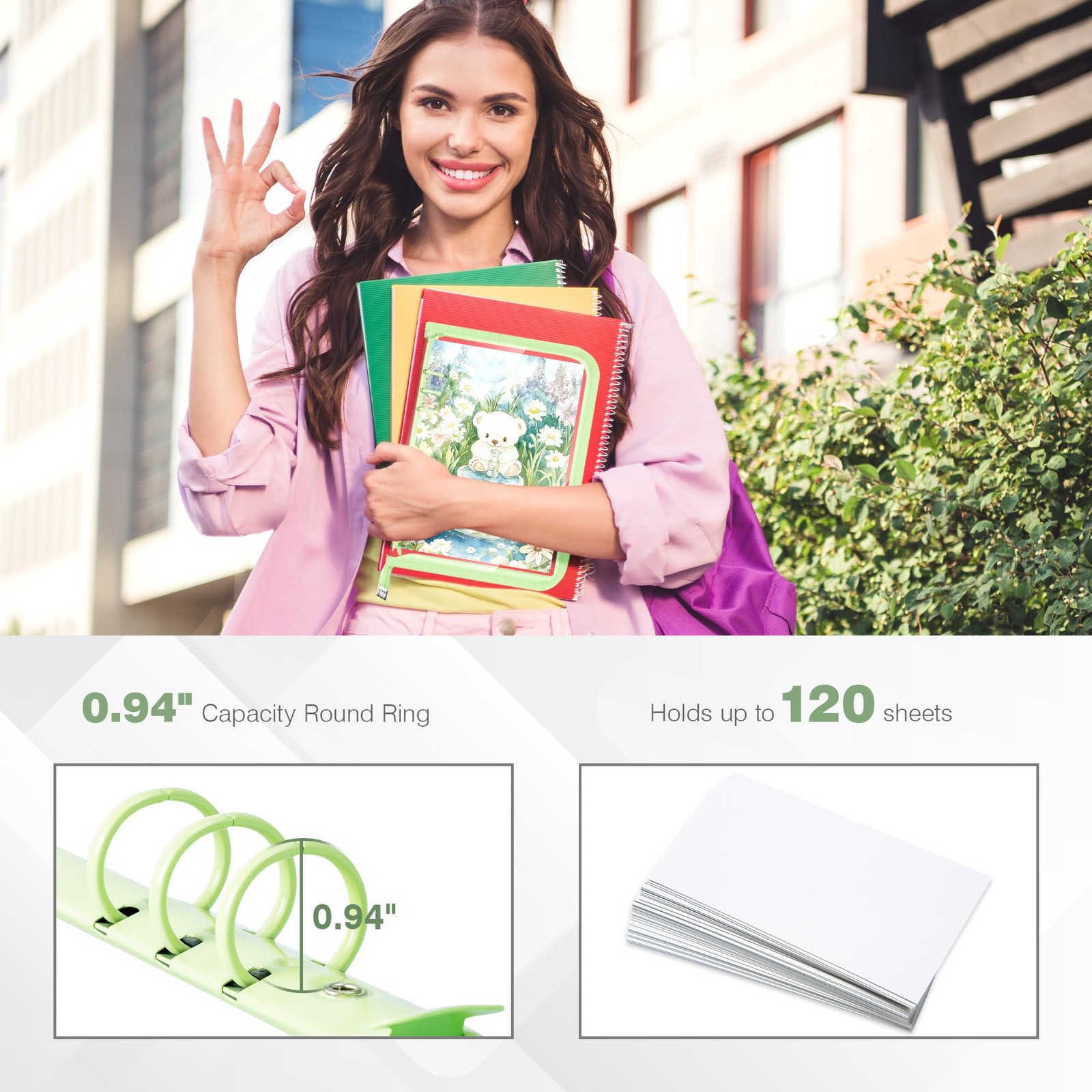 Ospelelf Sticker Organizer A5 Binder Storage Display Book, Includes Clear Poc...