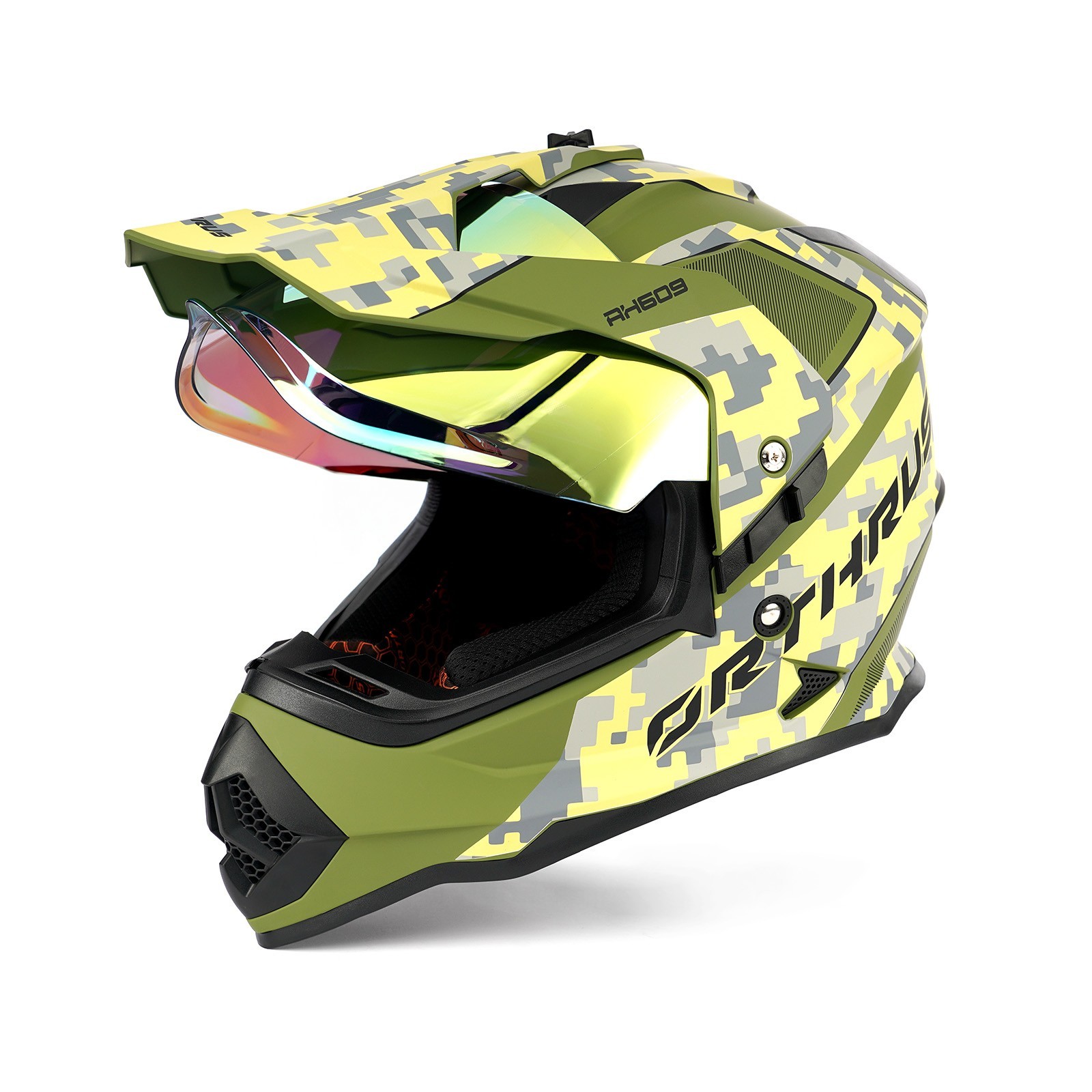 Camo Off-Road Dual Sport Helmet DOT ECE Approved  Anti-Scratch Shield MTX Youth