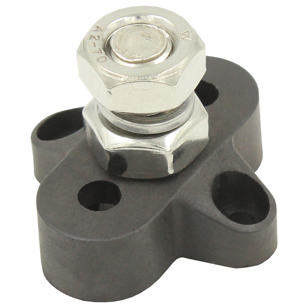 M10 Terminal Post Bus Bar Power Distribution Block Stud Side Mount - Red Black