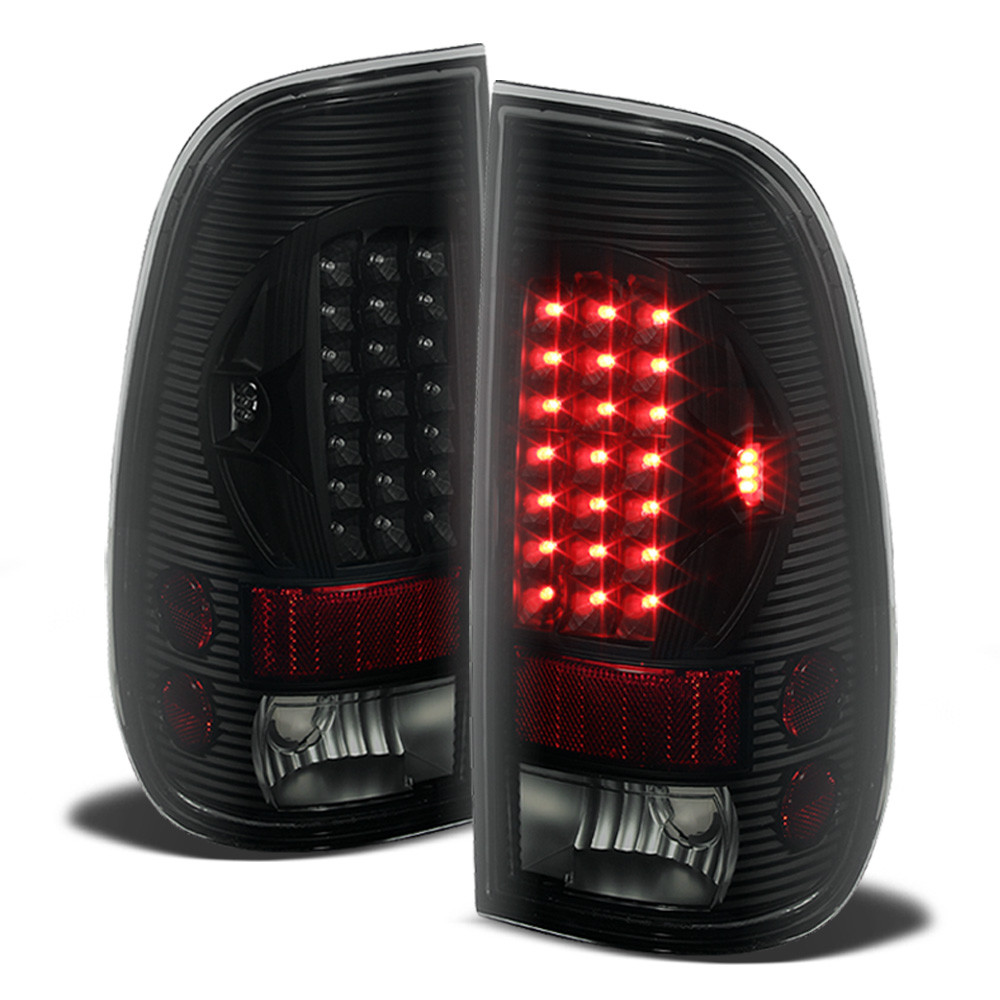 Black Smoke 1999-2007 Ford F250 Superduty 97-03 F150 LED Tail Lights Brake Lamps
