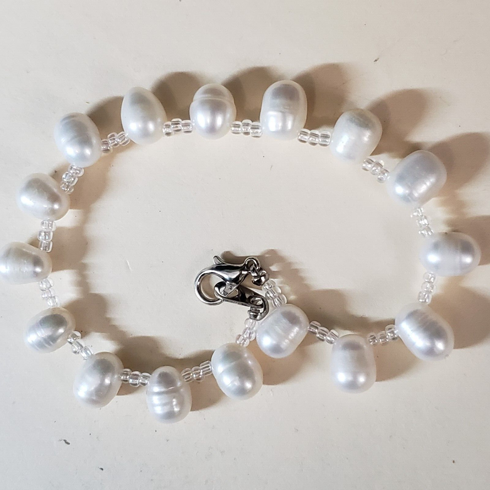 GENUINE * PEARL * BRACELET,  7.5 Inches , 8 mm -Handmade in USA