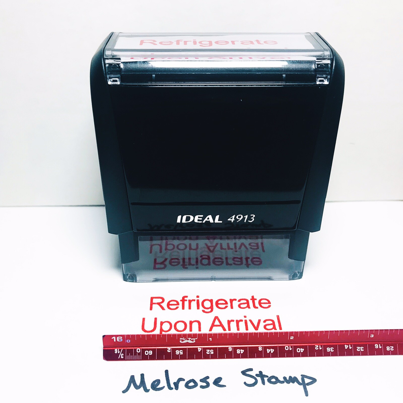 Refrigerate Upon Arrival Rubber Stamp Red Ink Ideal 4913