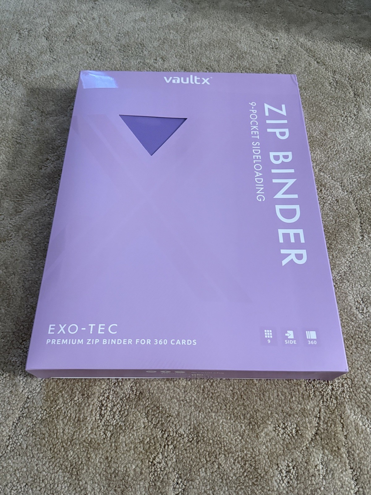 Vault X Just Purple 9-Pocket Exo-Tec Zip Binder - 360 Cards - New