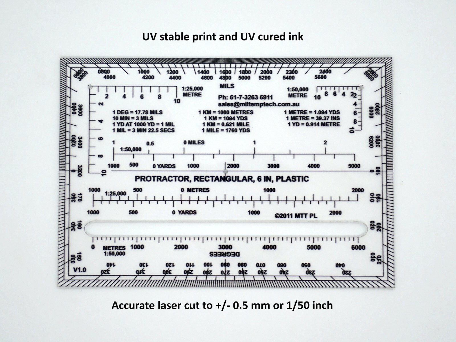 6IN Rectangular Protractor