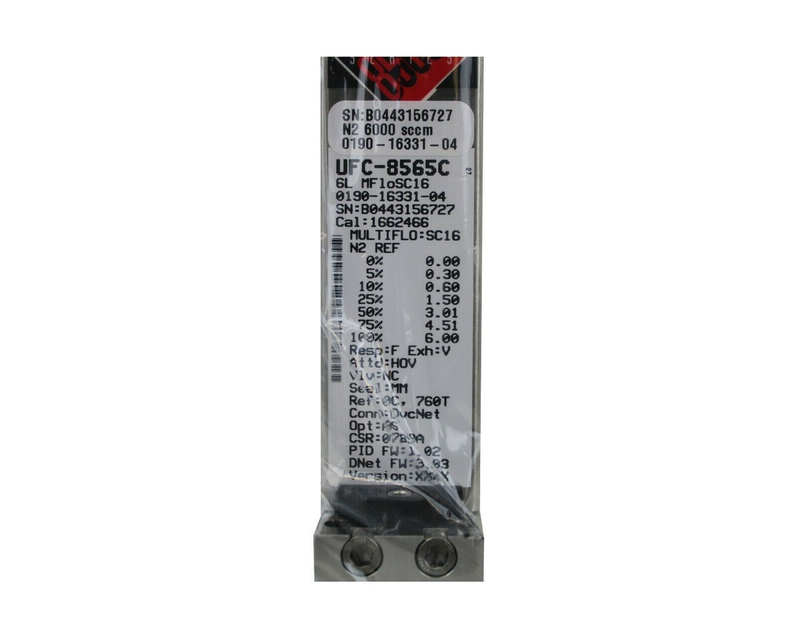 CELERITY UNIT 8560 MASS FLOW UFC-8565C MULTIFLOW MFLOSC16 0190-16331-04