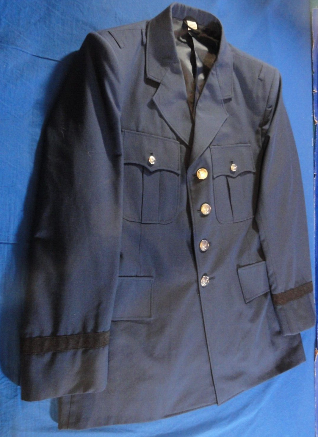 4 BUTTON MEN'S COAT JACKET UNIFORM DRESS BLUE OFFICER USAFA CADET AIR FORCE 42MR