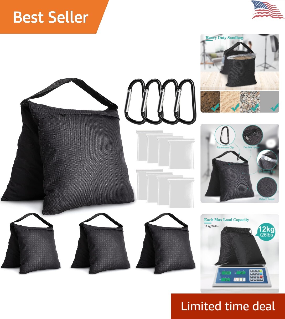 4 Packs Heavy-Duty Sandbags - Weight Bags for Photography Video Equipments