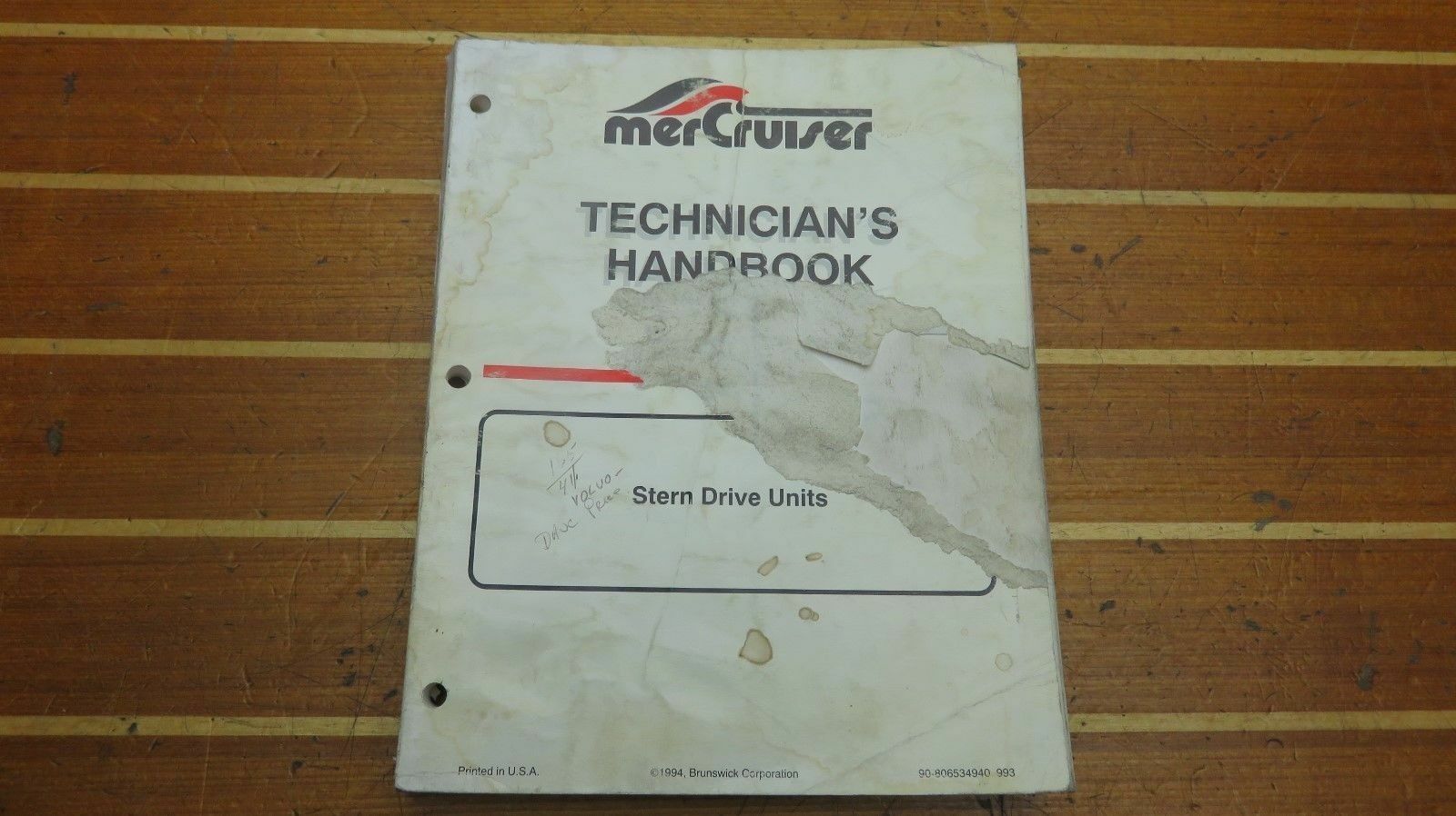 Mercury MerCruiser 90-806534940 Genuine OEM Stern Drive Technician's Handbook
