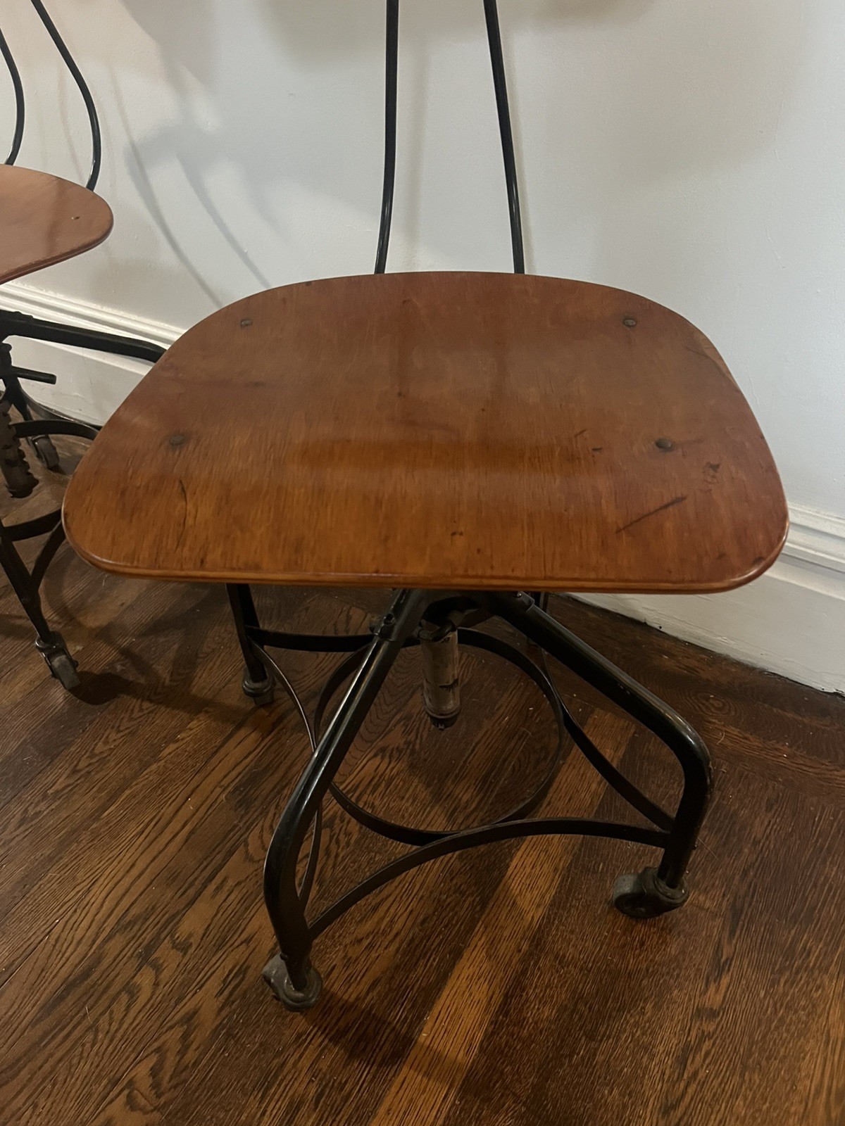 Vintage Industrial Toledo Drafting Stools (pair)