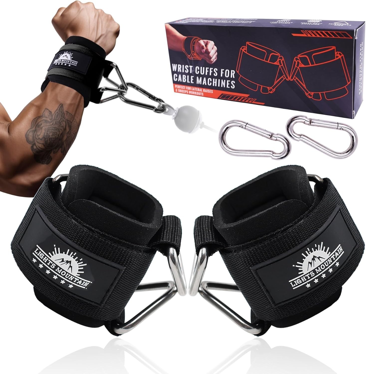 Adjustable Wrist Cuffs with Welded Triangle Ring – Perfect for Shoulder Workouts