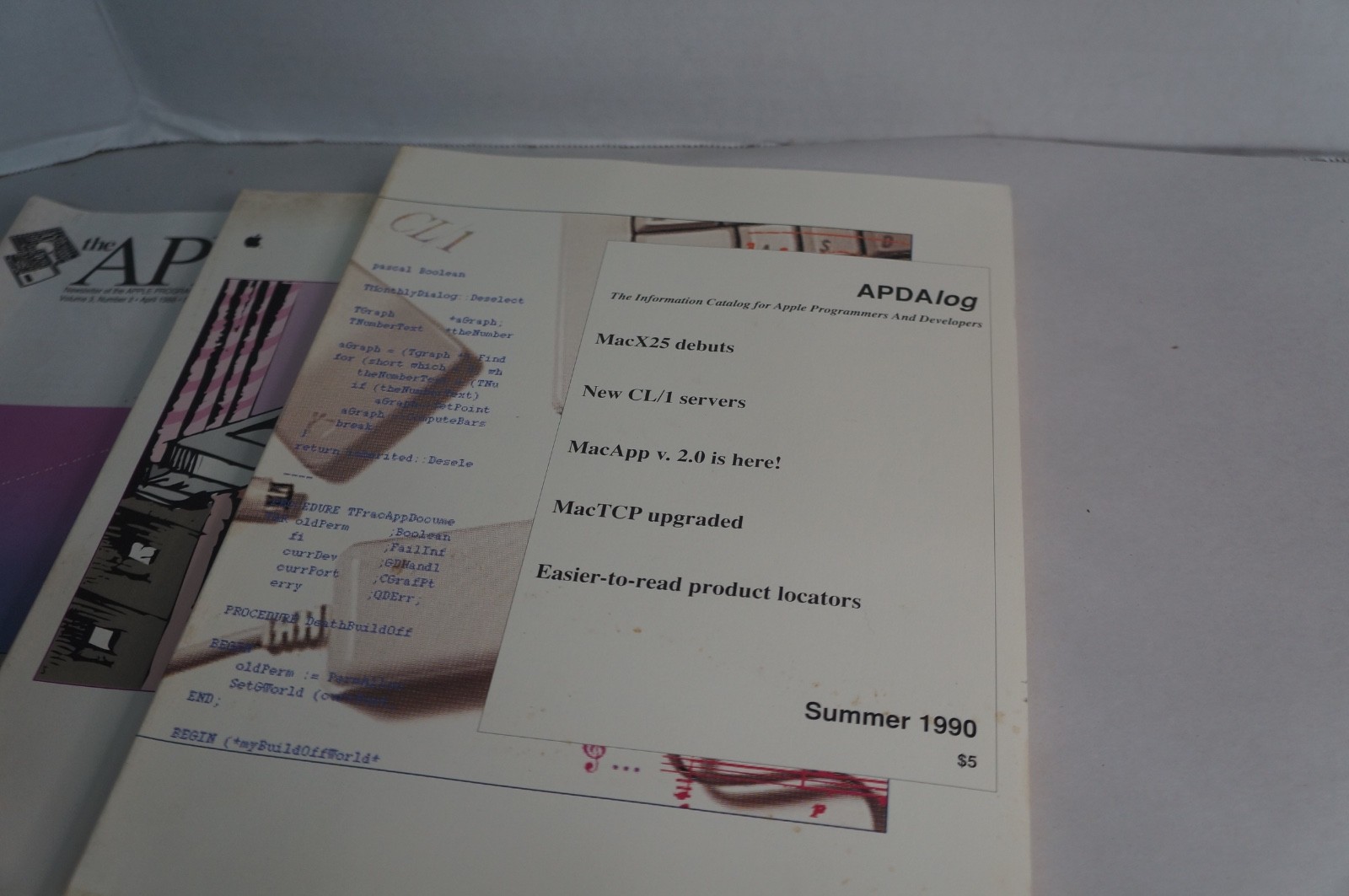 lot of 10 Vintage Apple APDAlog Catalogs For Programmers & Developers APDA Log