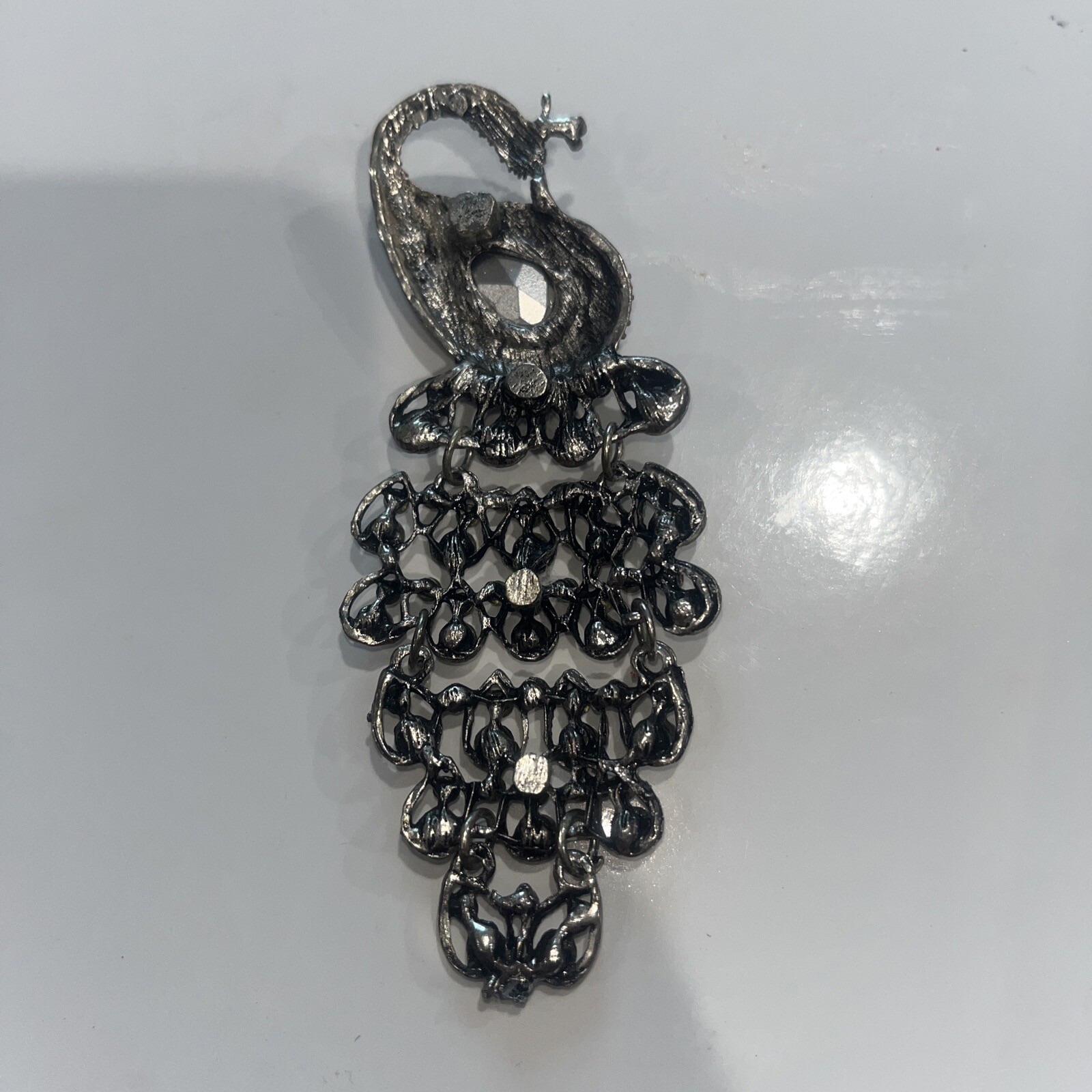 Rhinestone Peacock Trinket