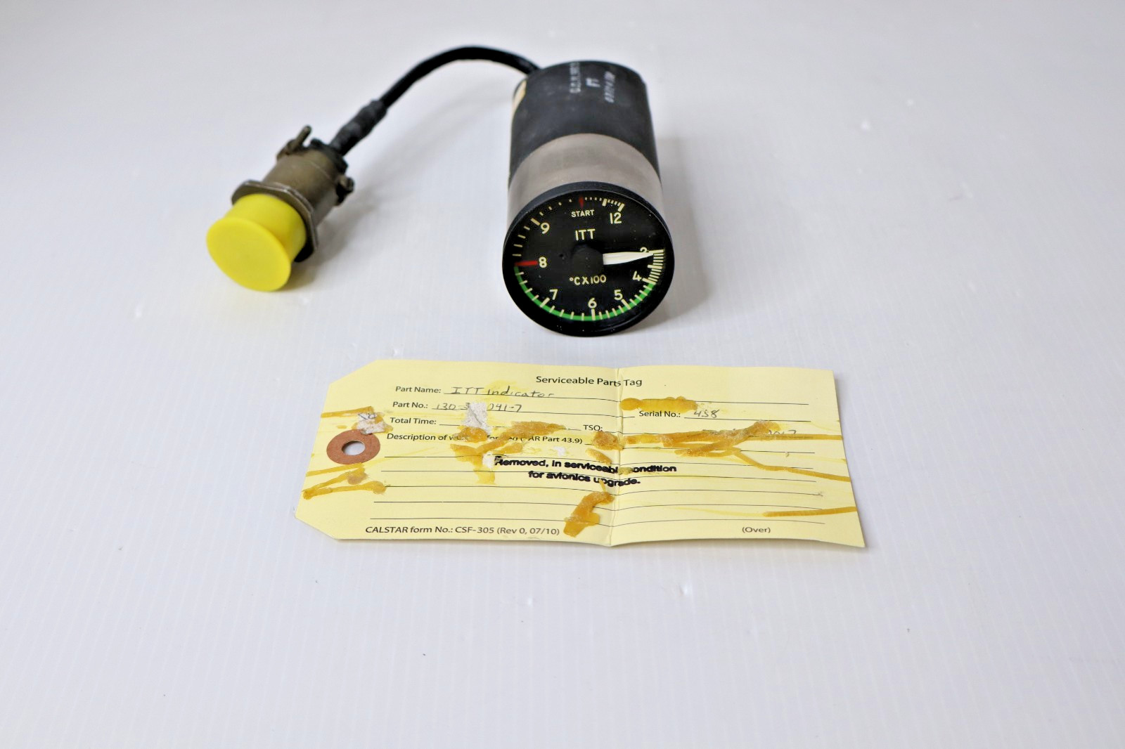 Meggitt Avionics ITT Indicator 41-402-1 Beech 130-380041-7 with SV Yellow Tag