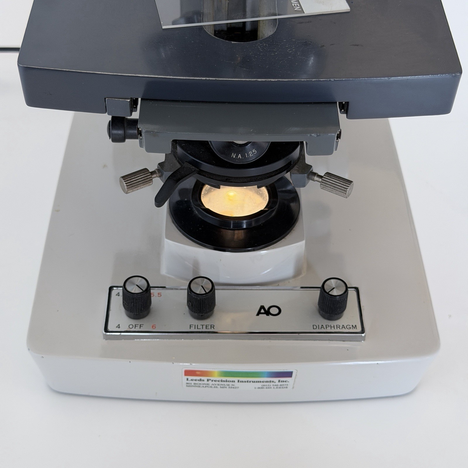 AO American Optical One-Ten 110 Microscope w/ 5 Objectives