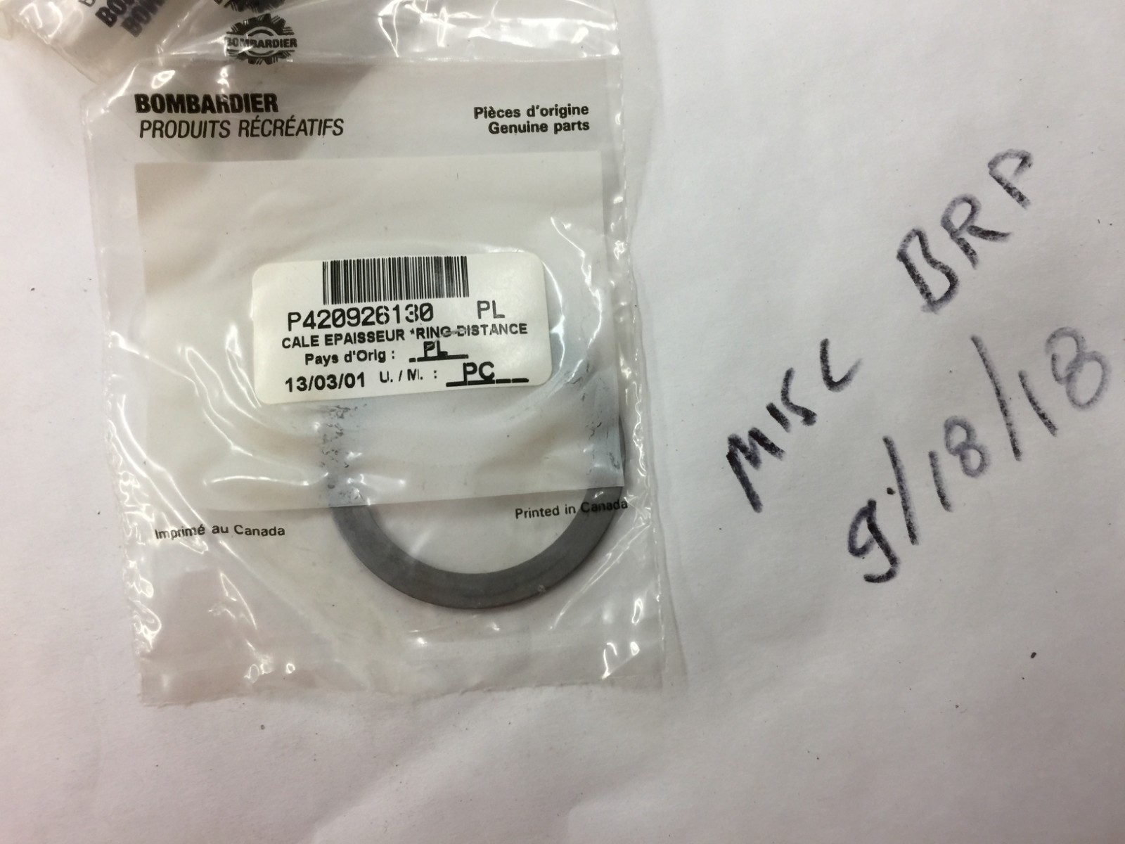 Ski-doo spacer 420926130 BRAND NEW! Listing for qty 3