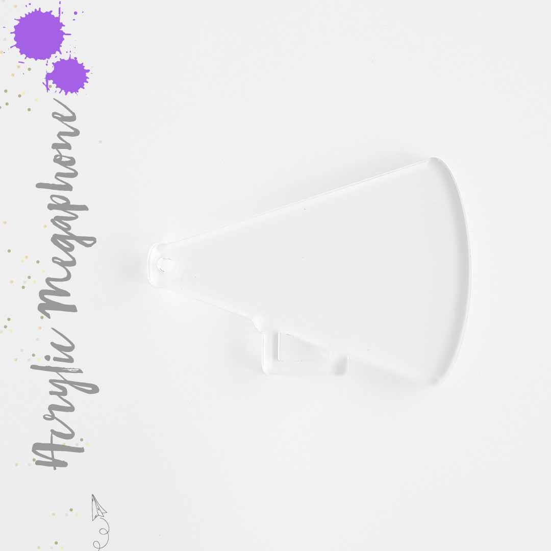 Acrylic Keychain Blanks 3" MEGAPHONE 1/8" Thick (Clear&Colors) Pack 25-50