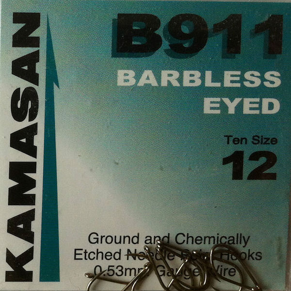 Kamasan B911 Barbless Eyed Hooks Size 10-20 (see full description below)