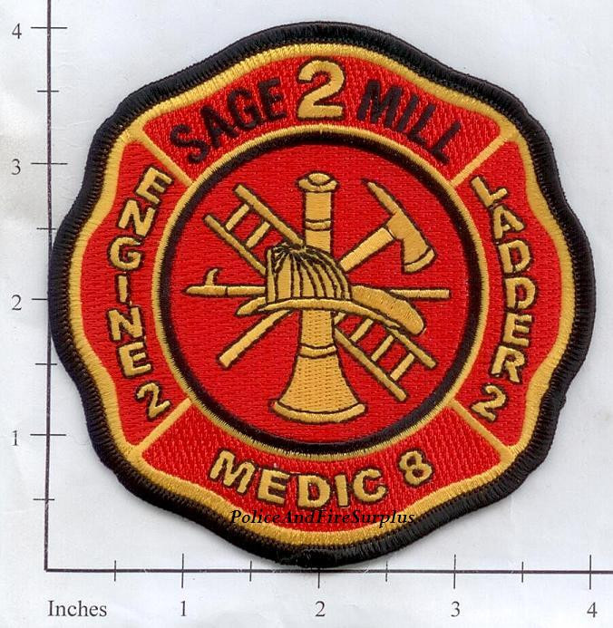 South Carolina - Sage Mill Engine 2 Ladder 2 Medic 8 SC Fire Dept Fire Patch