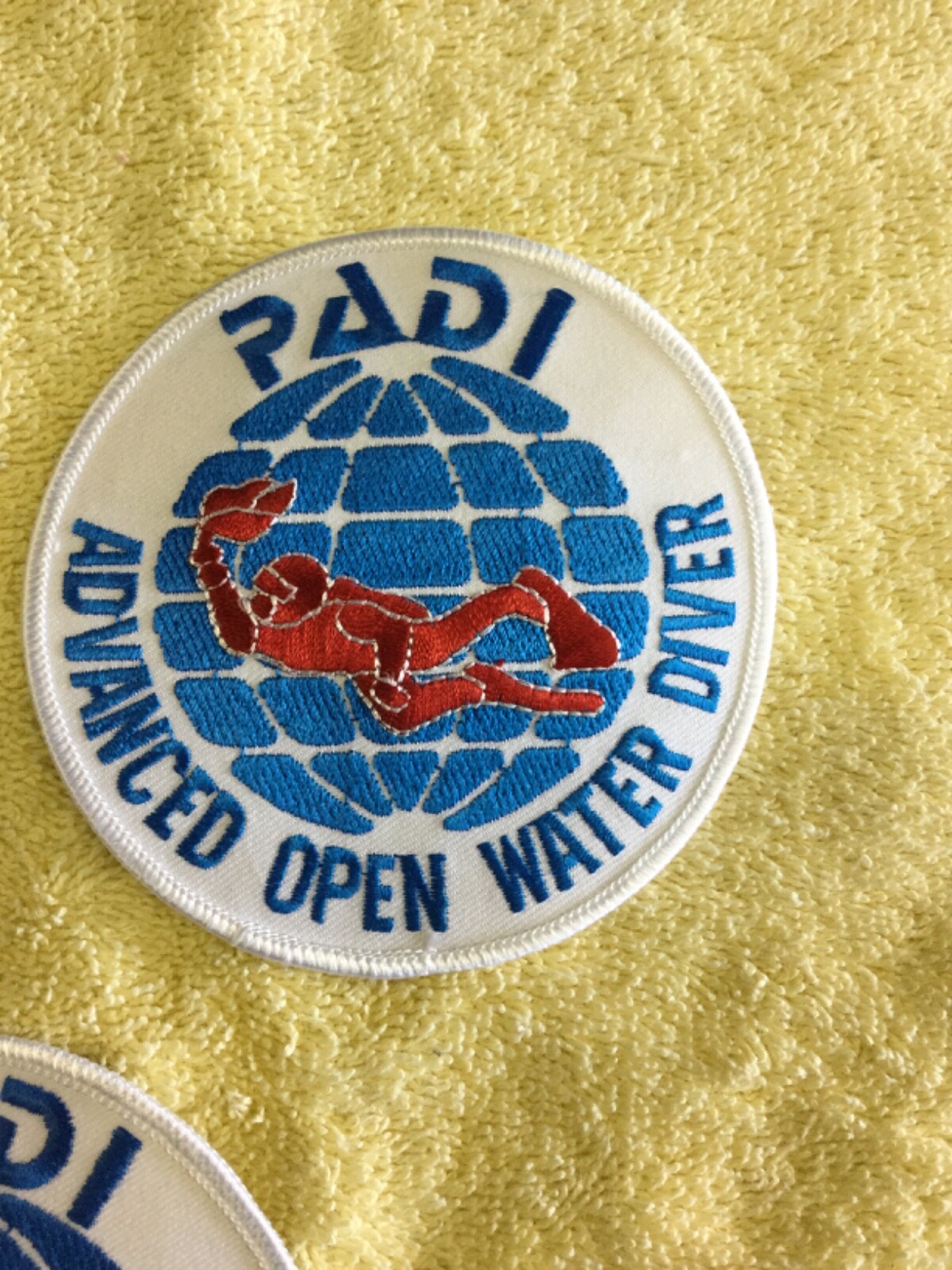 PADI ADVANCED OPEN WATER DIVER SCUBA PATCH - 3 TOTAL PATCHES - PICTURED