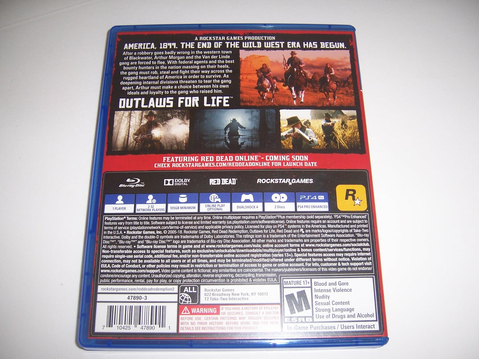 Original Case Box Replacement Sony PlayStation 4 PS4 Red Dead Redemption II 2