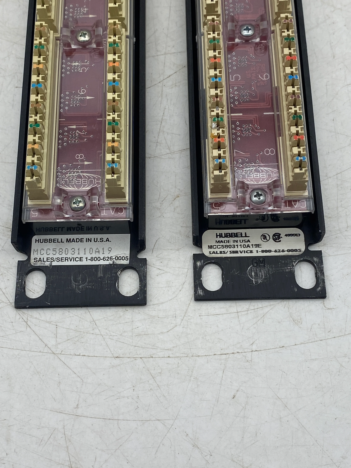 Hubbell MCC5803110A19E T568B 24-Port Patch Panel, Cat. 5 *Lot of (2)* (Used)