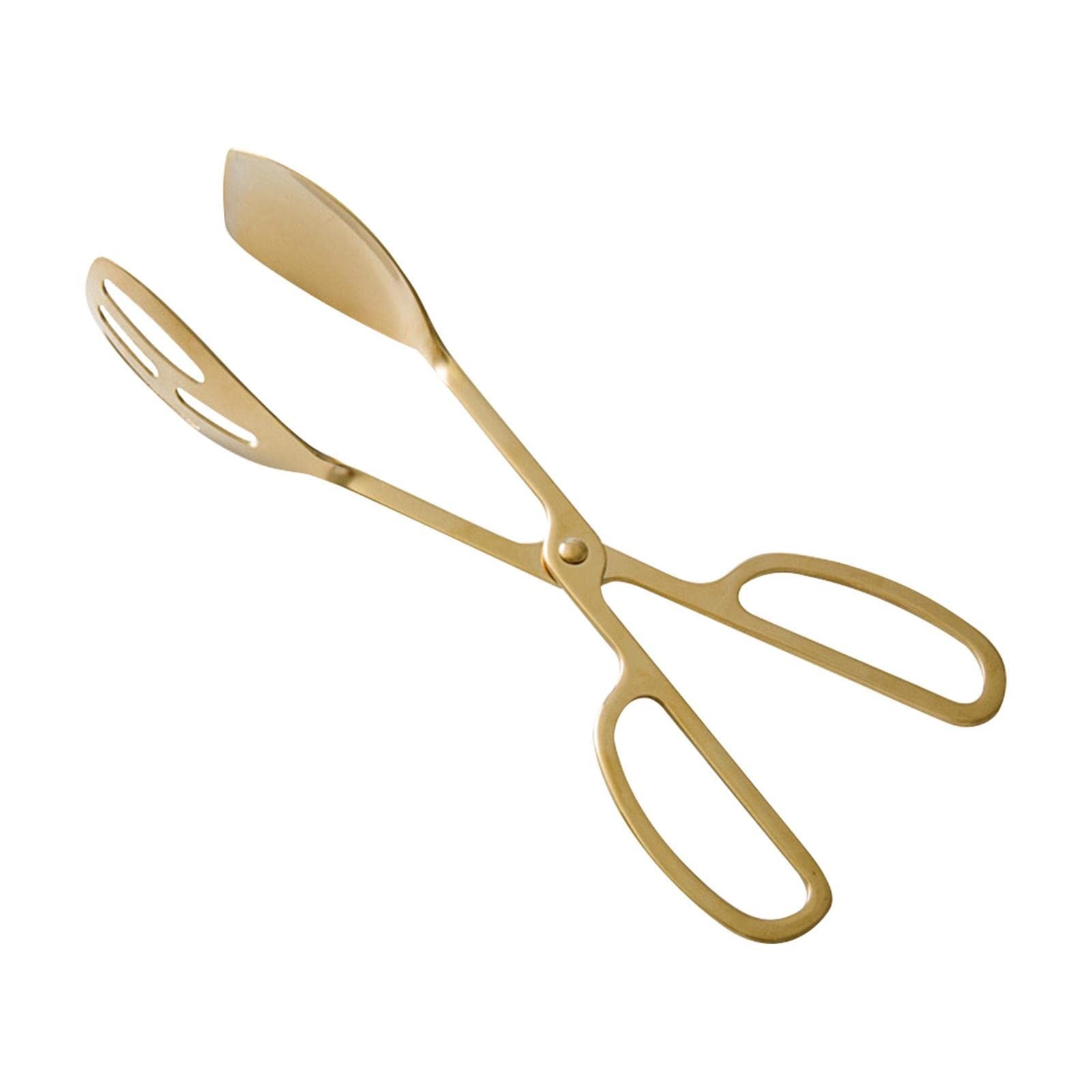10 Inch Kitchen Tongs Heavy Duty Stainless Steel Heat Resistant Gold New