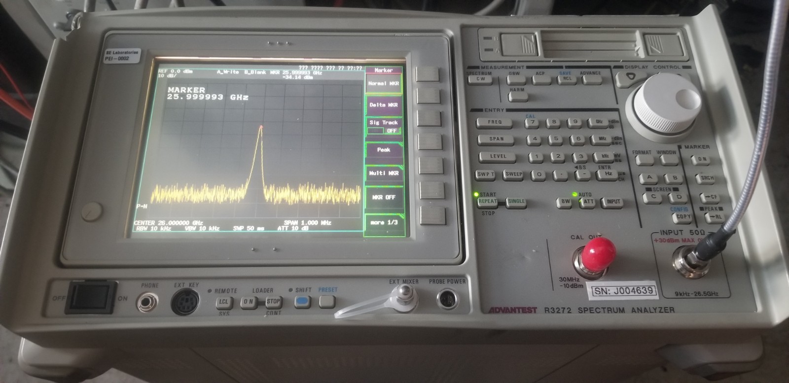 Advantest R3272 26.5GHz Spectrum Analyzer Portable WORKING!
