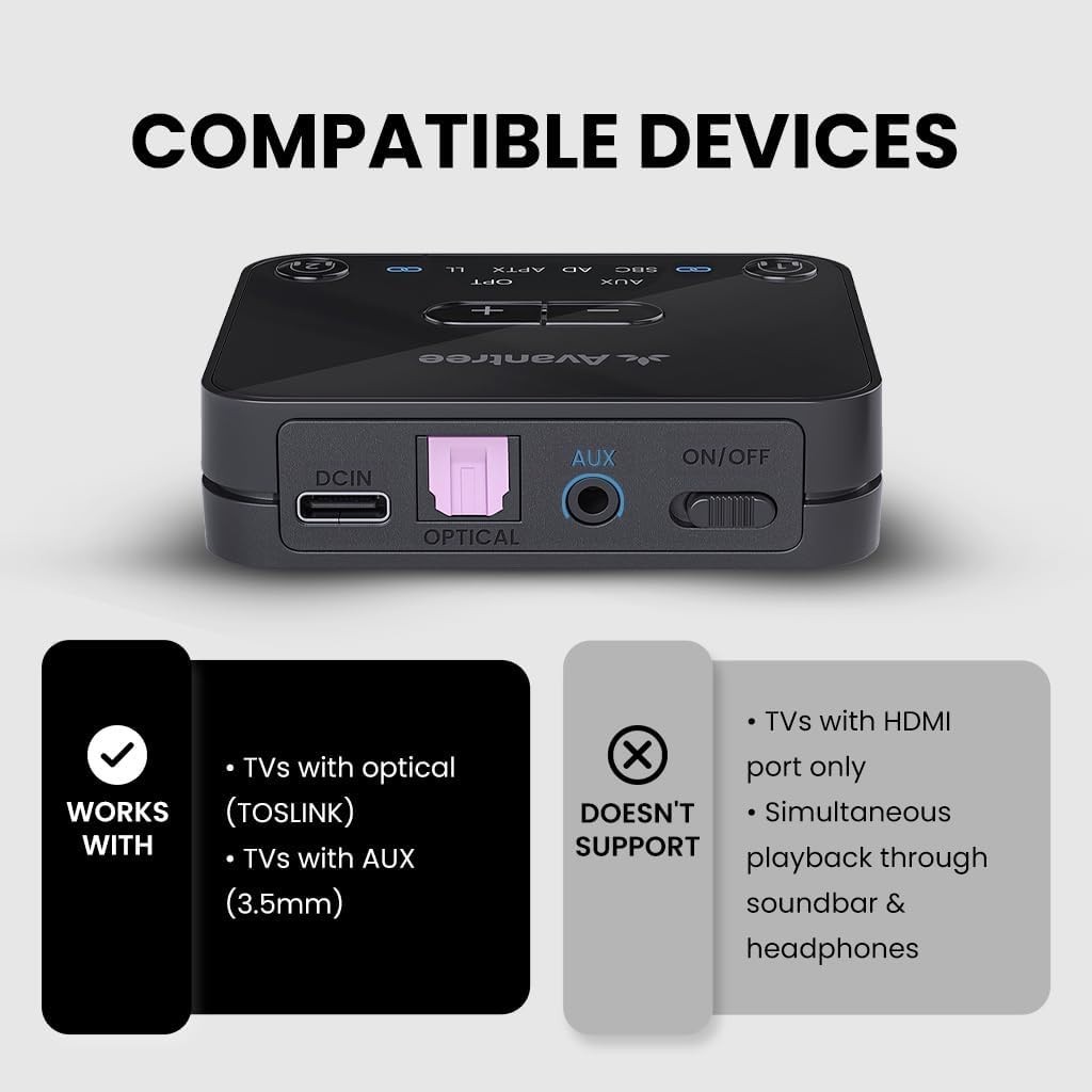 High-Quality Audikast 3 Bluetooth Transmitter - Optical & AUX, aptX Adaptive