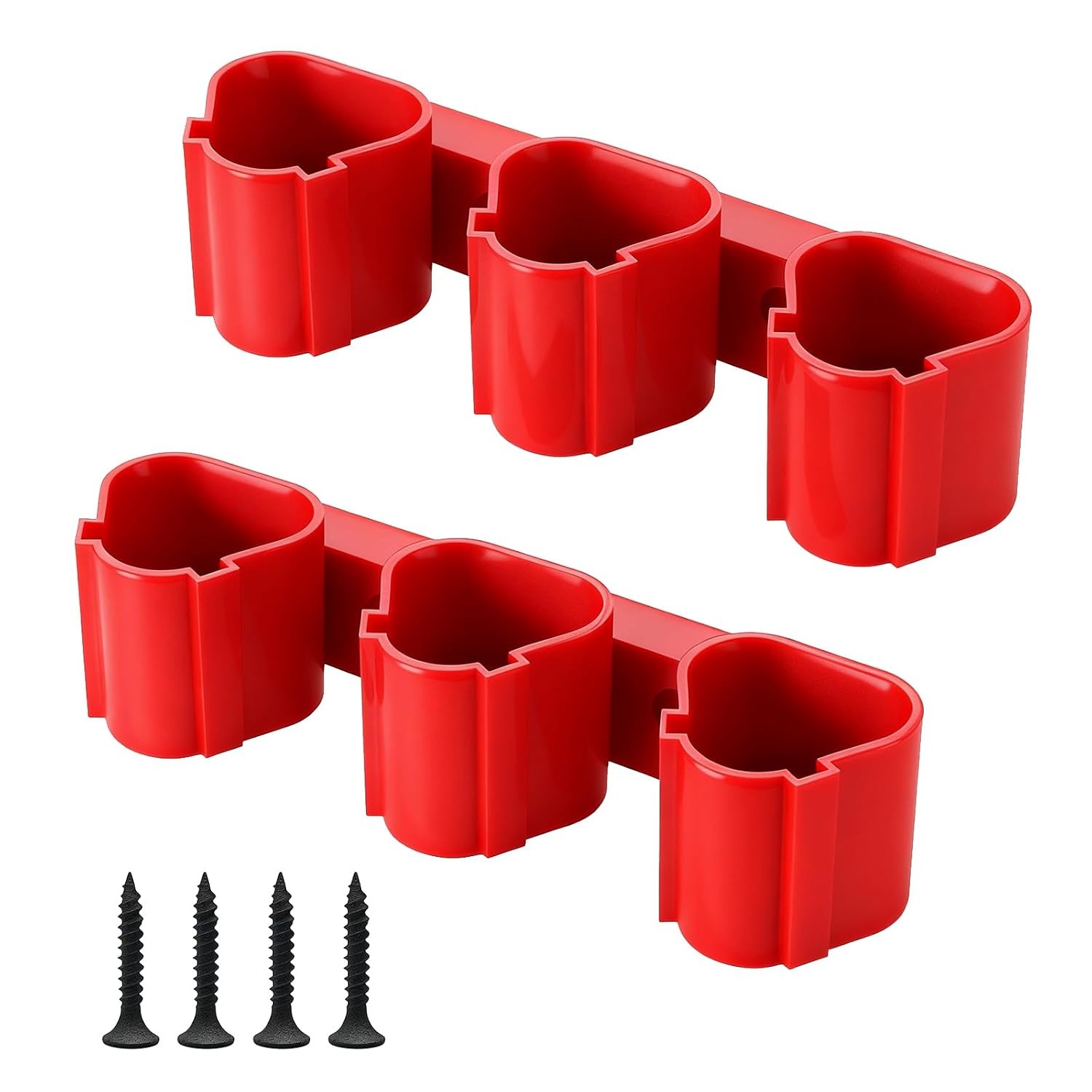2Pcs Battery Holder Wall Mount for Milwaukee M12 Tool Holder, Battery Storage Ca