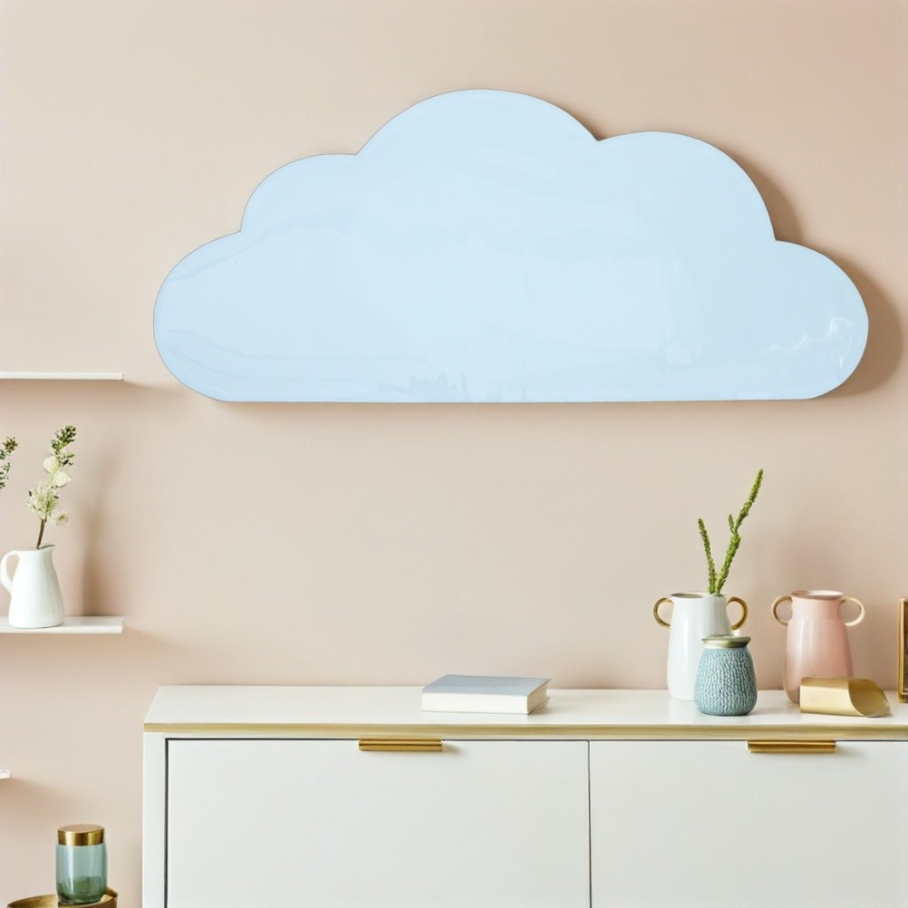 Reusable Sky Blue Whiteboard Decal with Adhesive Backing for Wall Organization