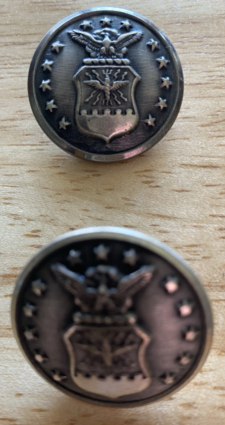 6 Air Force Waterburybuttons 1 inch in diameter