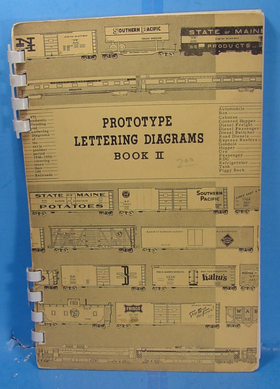 WALTHERS RAILROAD PROTOTYPE LETTERING DIAGRAMS BOOK II 1956,58 LETTERING  GUIDE