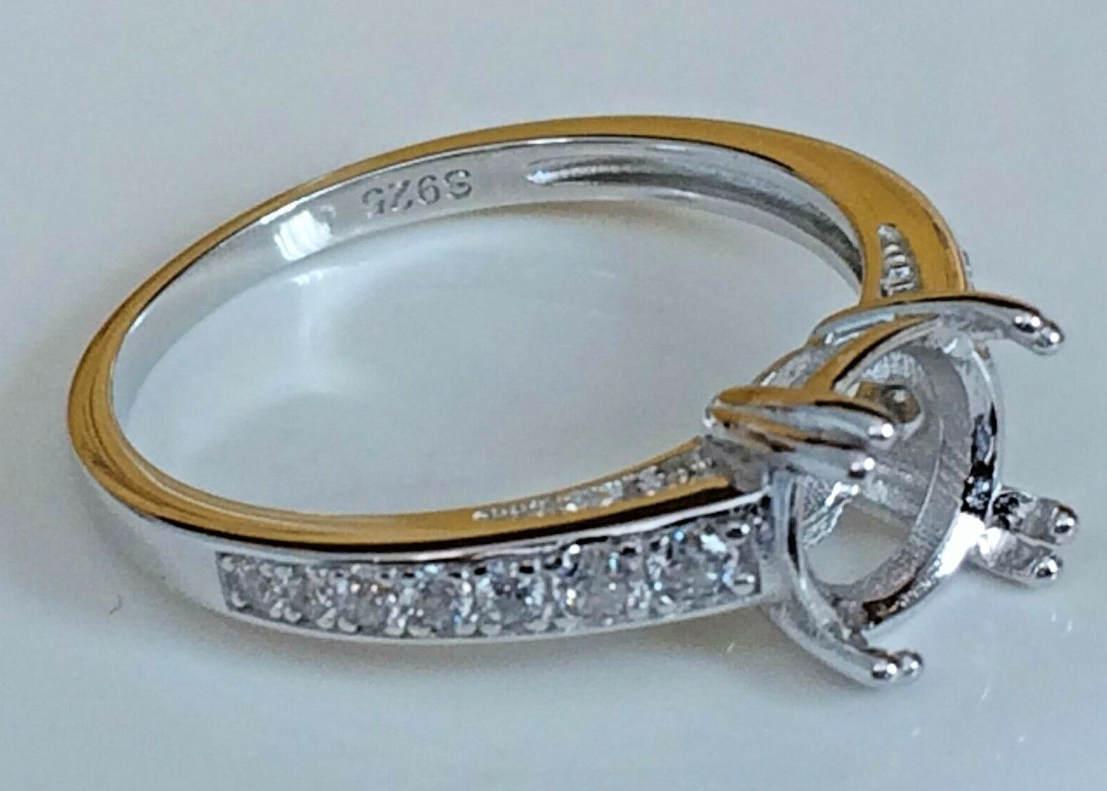 Ring Blanks Solid Sterling Silver  - Cabochon & Facetted Stones 8mm & 9mm Cages