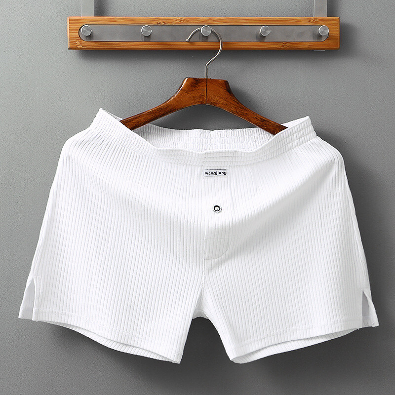 Men's Cotton Underwear Loose Boxers Shorts Cotton Soft Beach Pants Open Flying