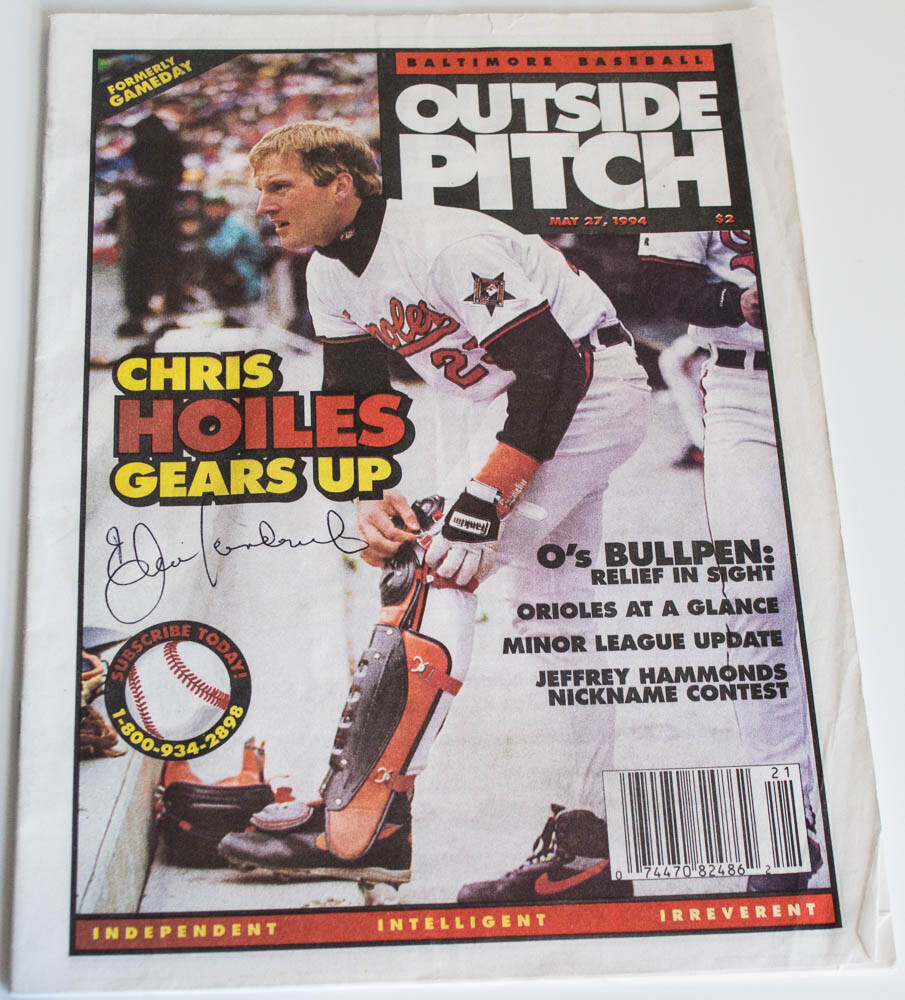 Baltimore Orioles Elrod Hendricks Auto Autograph 1994 Outside Pitch Program
