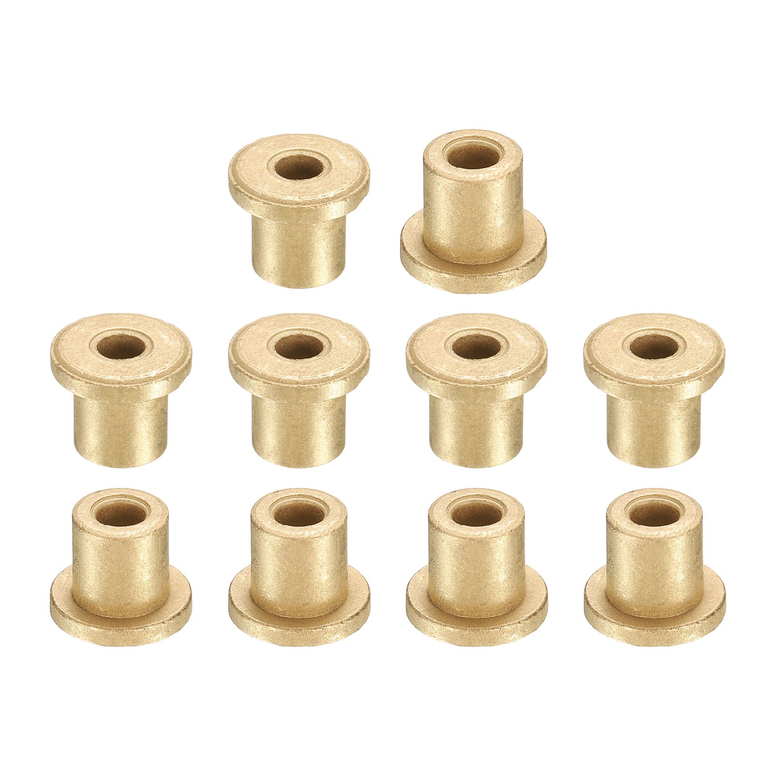 10Pcs Flange Sleeve Bearings 4x8x10mm Self-Lubricating Sintered Bronze Bushings