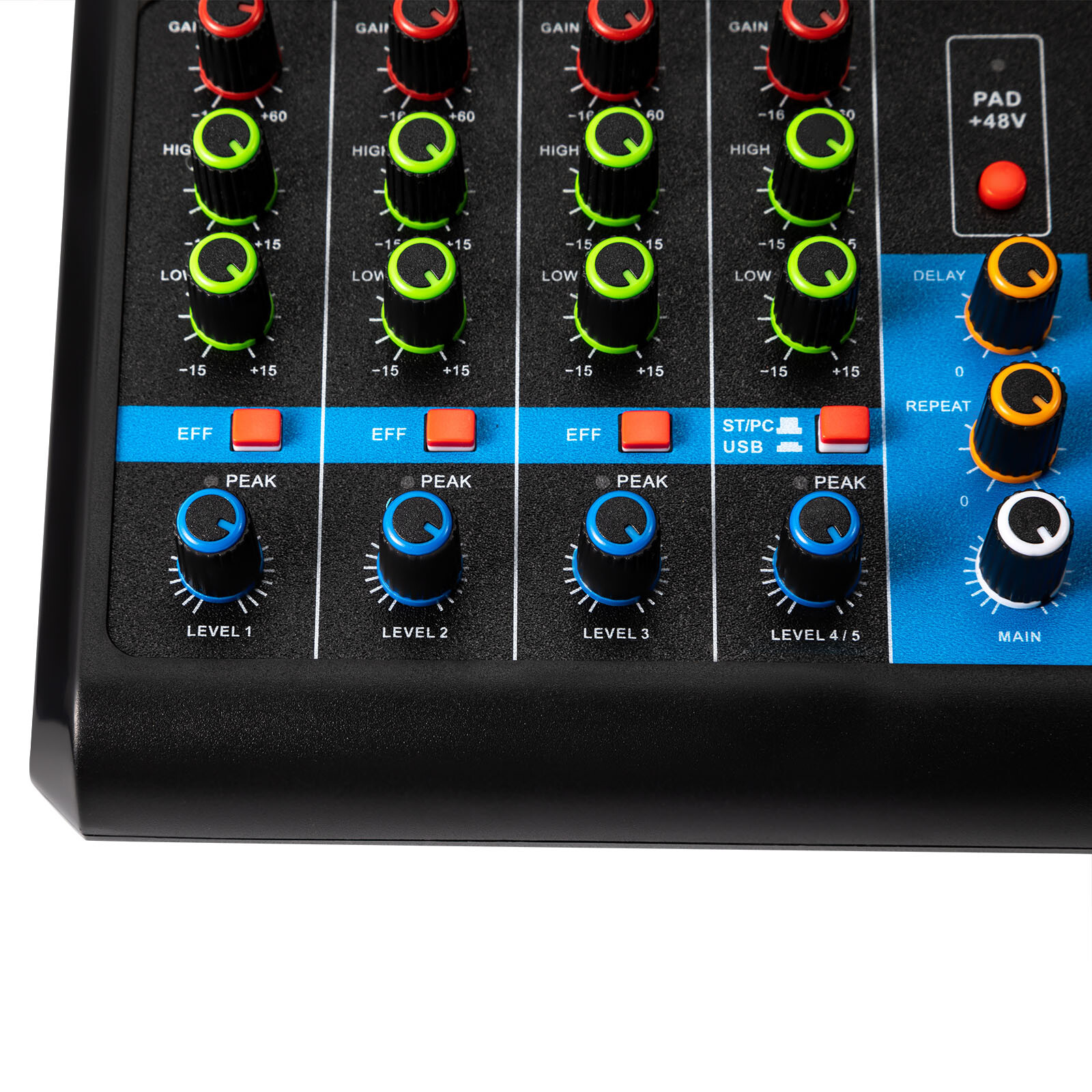 5-Channel Mixing Console Live Studio Audio Mixer Sound Board DJ USB Interface