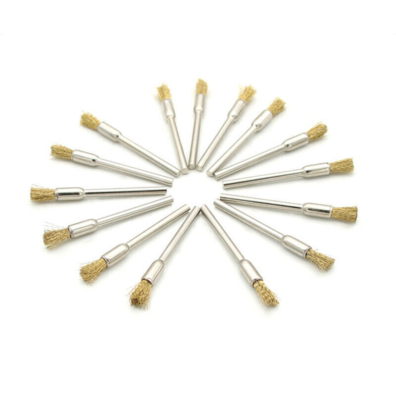 15pcs Wire Brass Brush Brushes Wheel Set Dremel Accessories for Rotary Tools