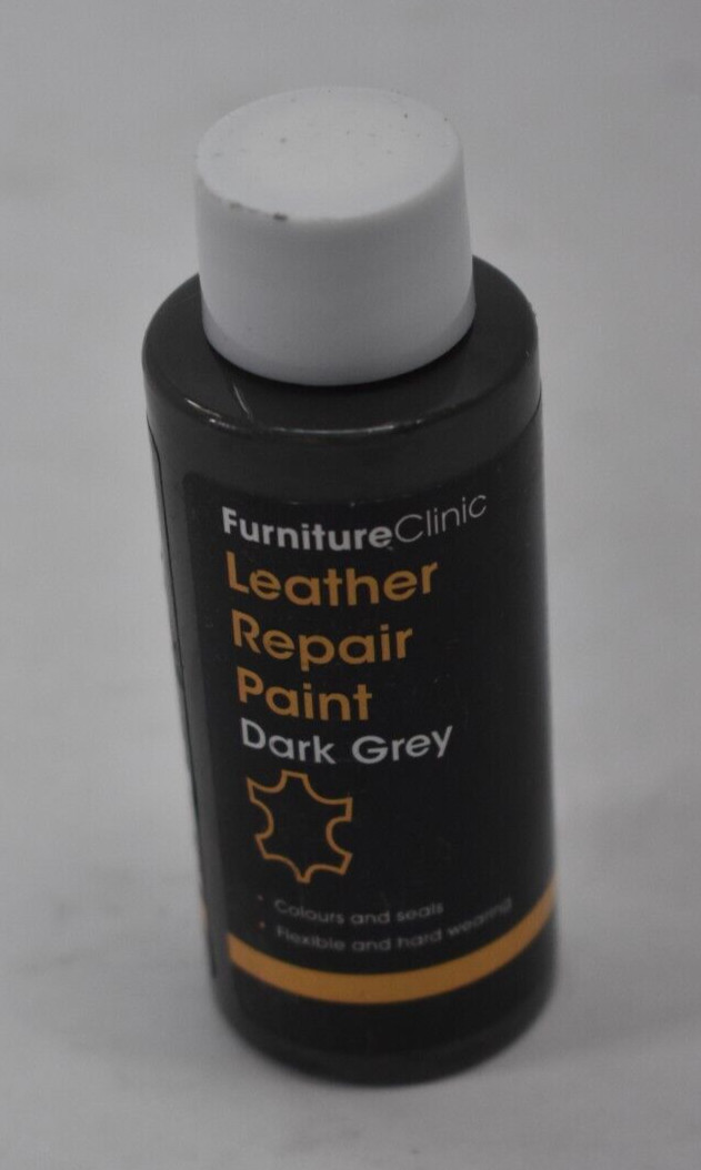 Furniture Clinic Leather Repair Paint 2 In 1 Seal & Color Dark Grey 1.7oz Bottle