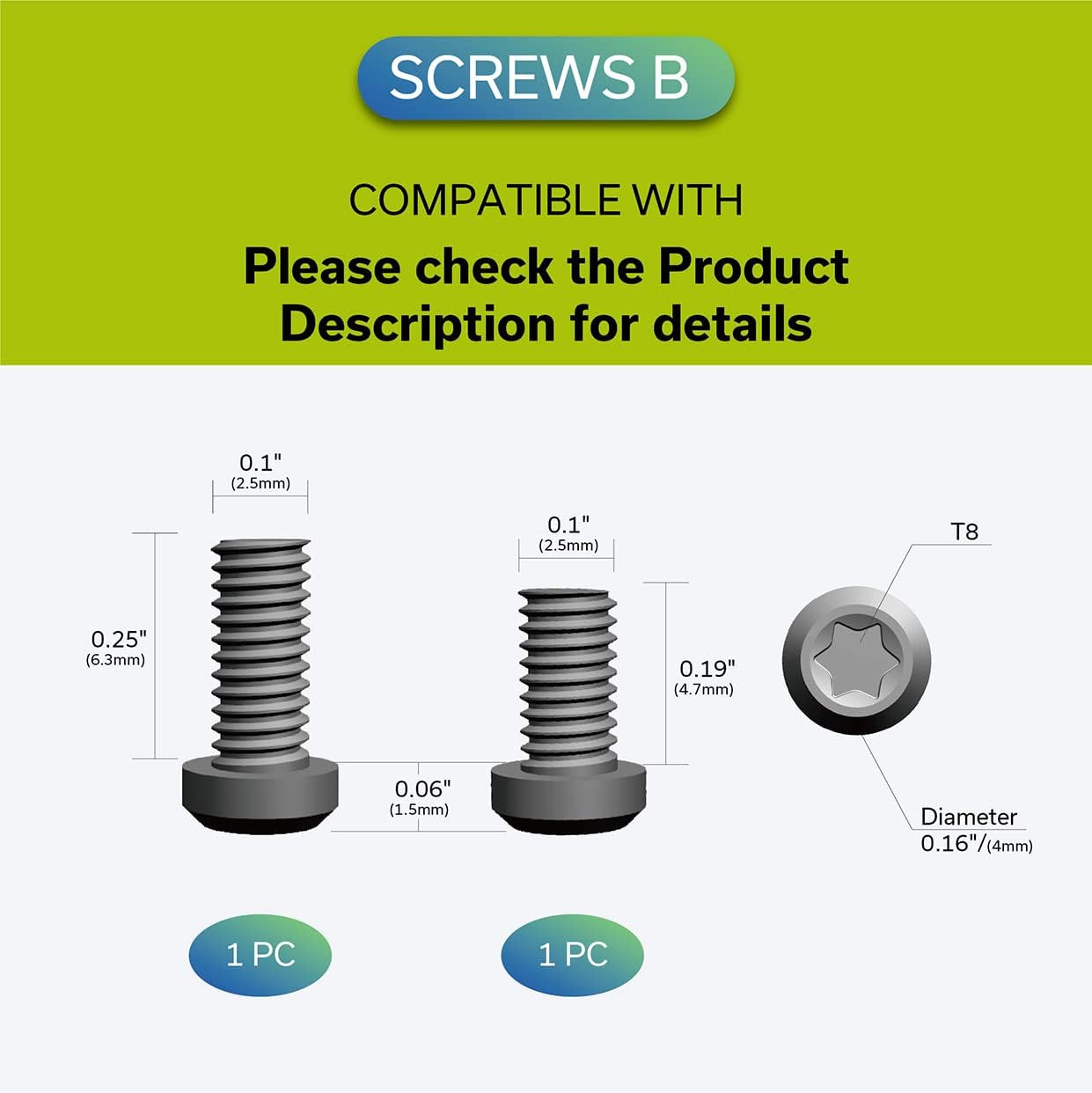 Titanium Pocket Clip with 6PCS Titanium Screws, Suitable for Models Listed on th