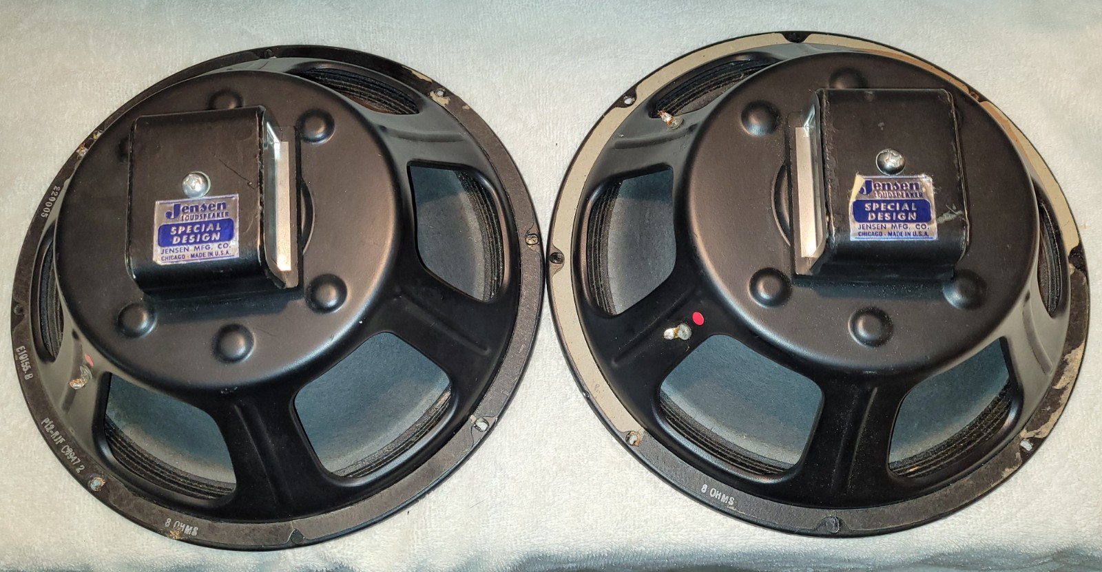 Jensen 12" Special Design 1960 low power alnico woofer pair/5.2/5.0 ohms