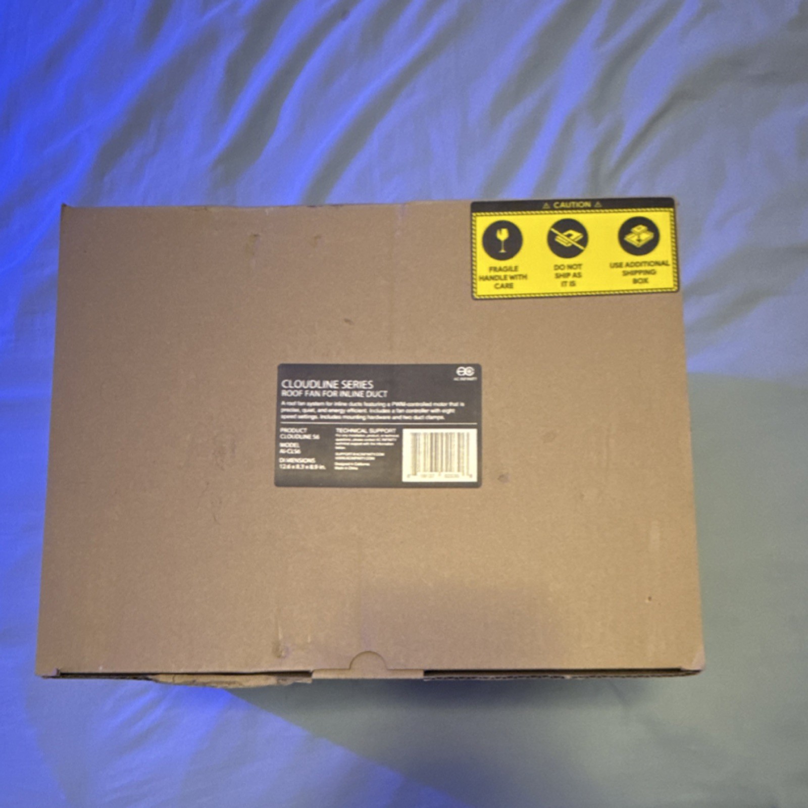 AC Infinity Cloudline S6 Inline Duct Roof Fan, PWM Motor, Controller, Hardware