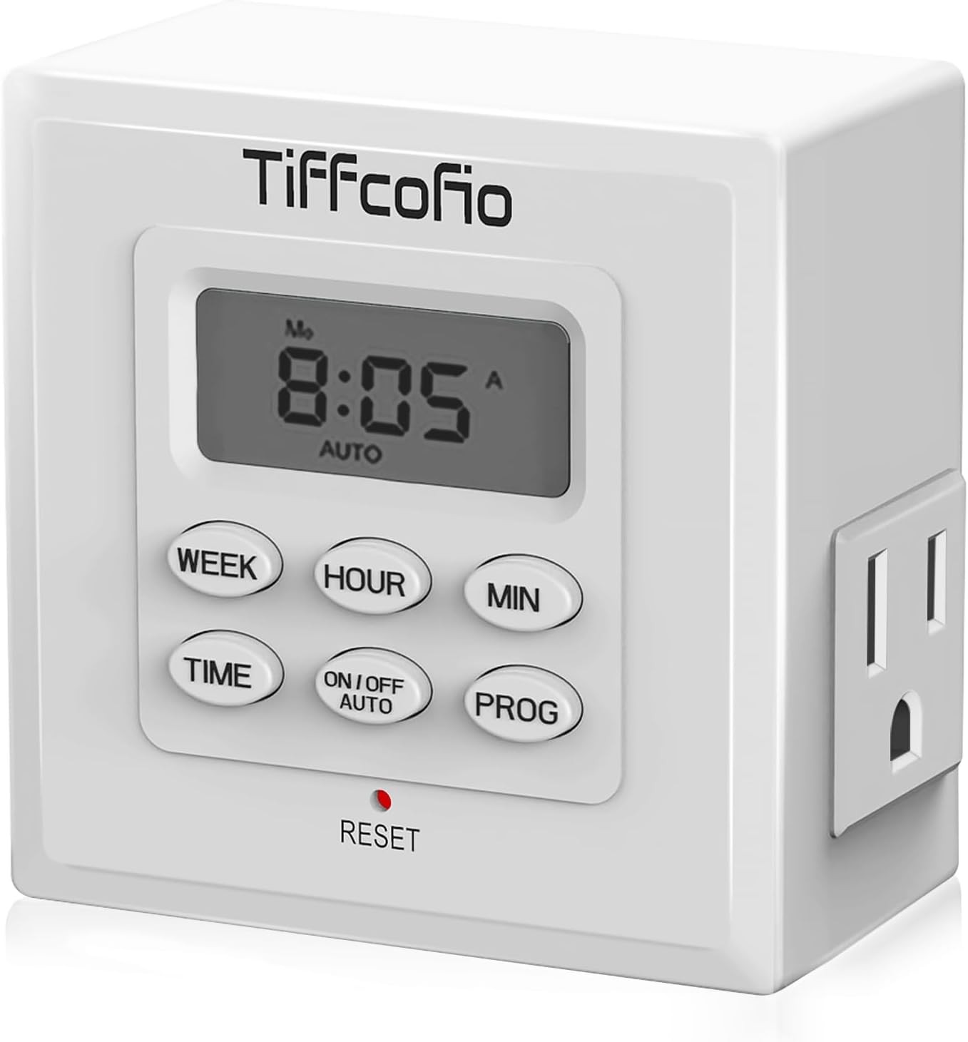 Indoor Digital Light Timer, 7 Day Programmable Plug in Outlet 2 White