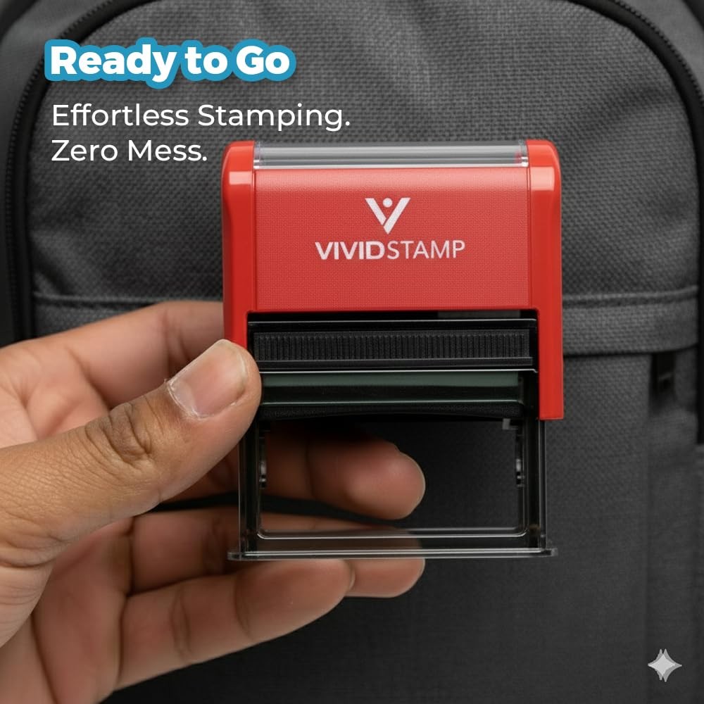 Sample Self Inking Rubber Stamp Red Ink Medium Professional Office Mark