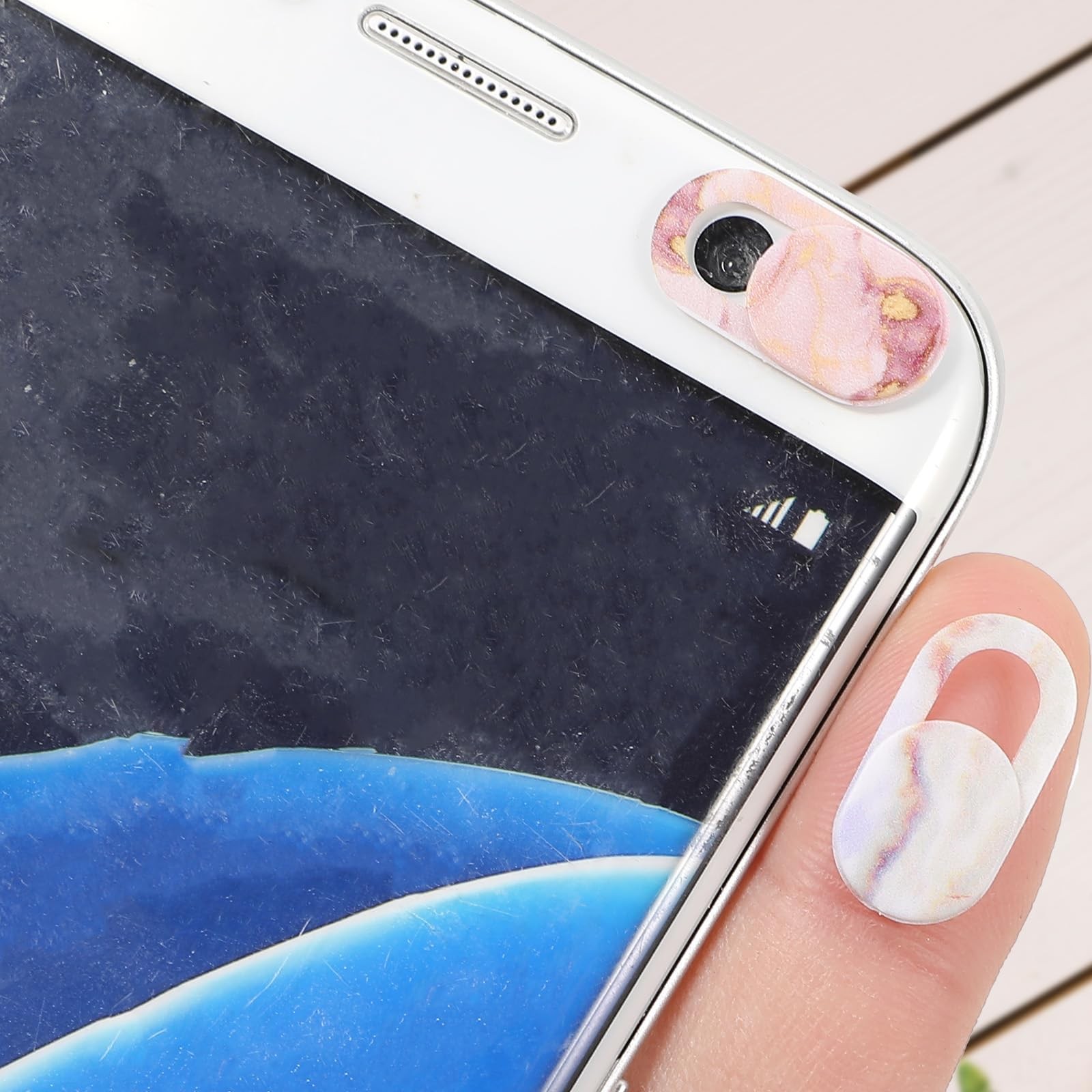DOPENSPI 8PCS Webcam Cover Slide, Colorful&Marble Laptop Camera