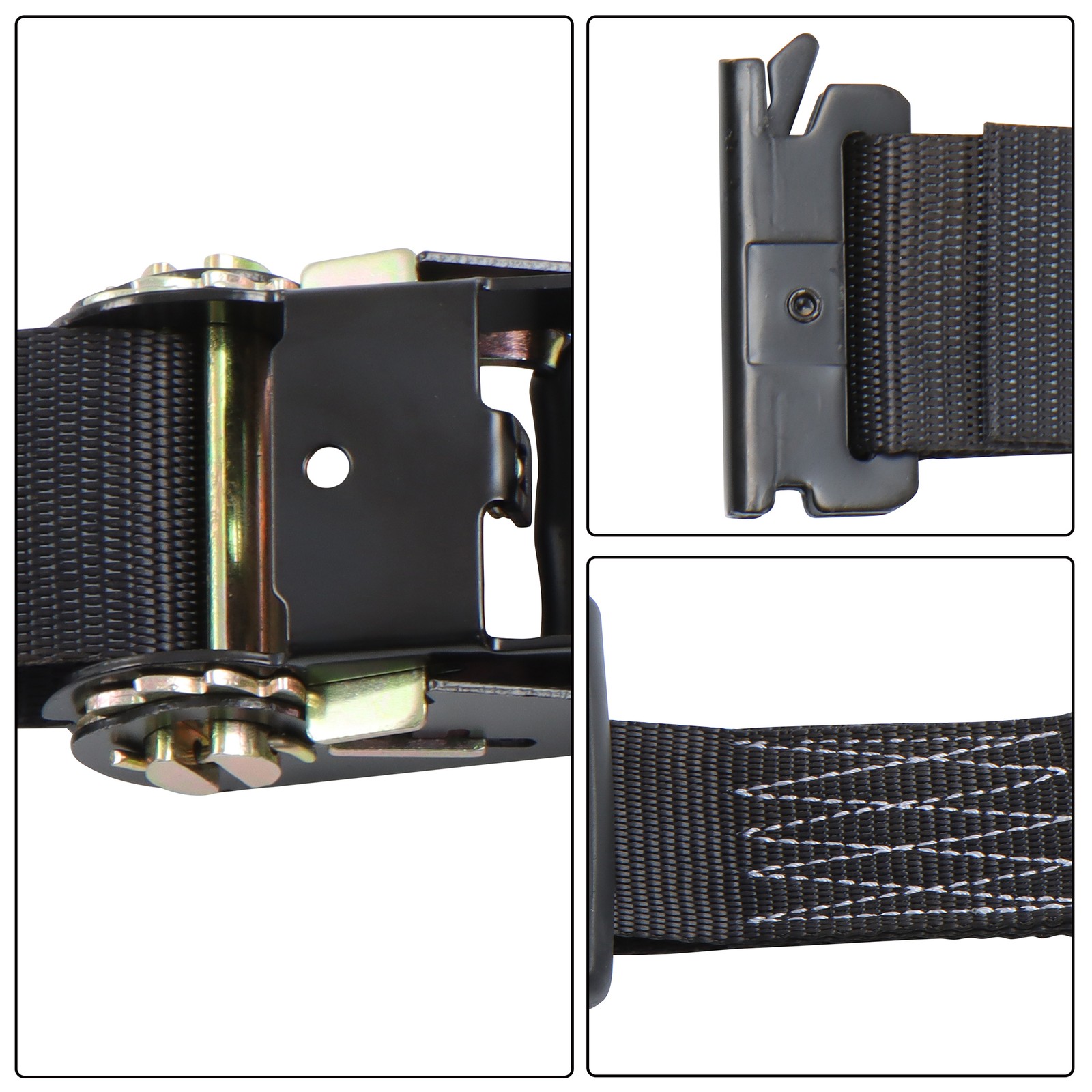LABLT Secure Cargo E Track Wheel Chock System Ratchet Tie Down Straps Durable