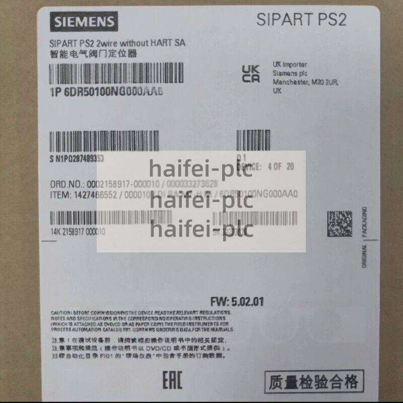 New in Box Siemens 6DR5010-0NG00-0AA0 6DR5 010-0NG00-0AA0 POSITIONER