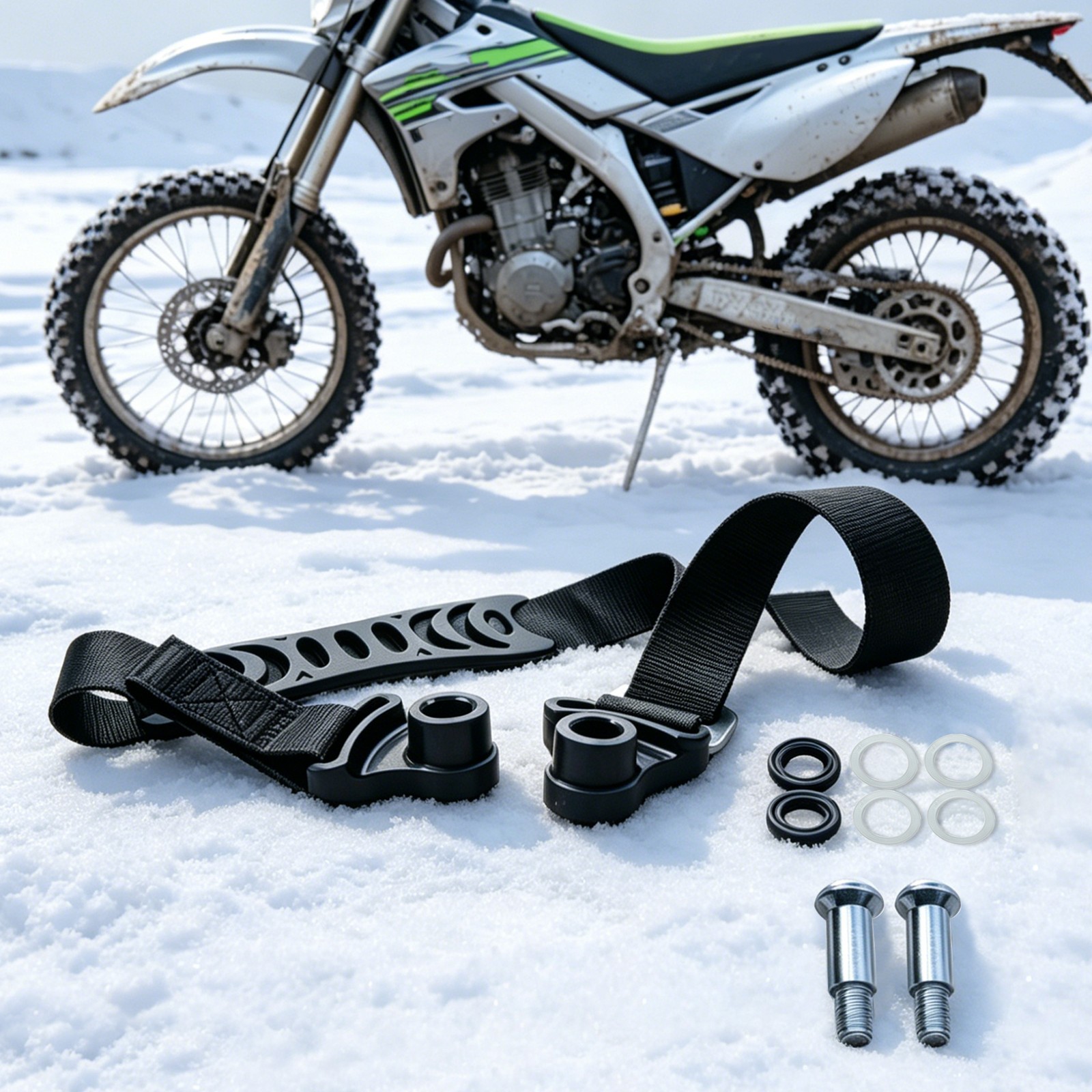 Black Motorcycle Tow Strap, Off-Road Motorcycle Rescue Pull Strap Durable New