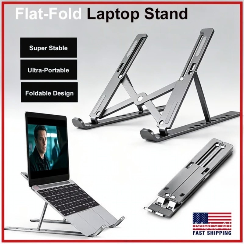 Laptop Stand Aluminum Alloy Adjustable Foldable Cooling Stand Anti-Slip Portable