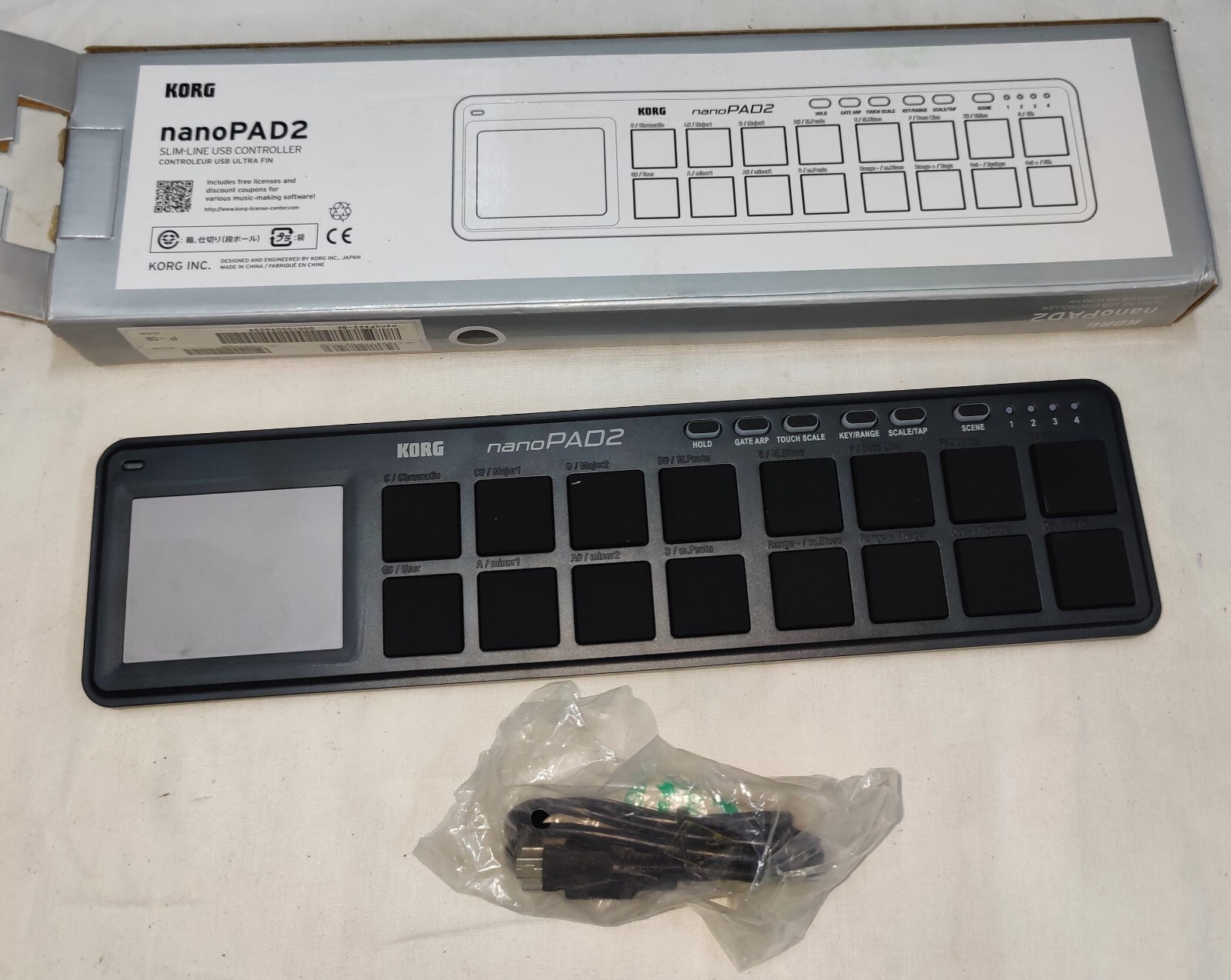Korg nanoPAD2 Slim-line USB MIDI Drum pad/Controller (Black)